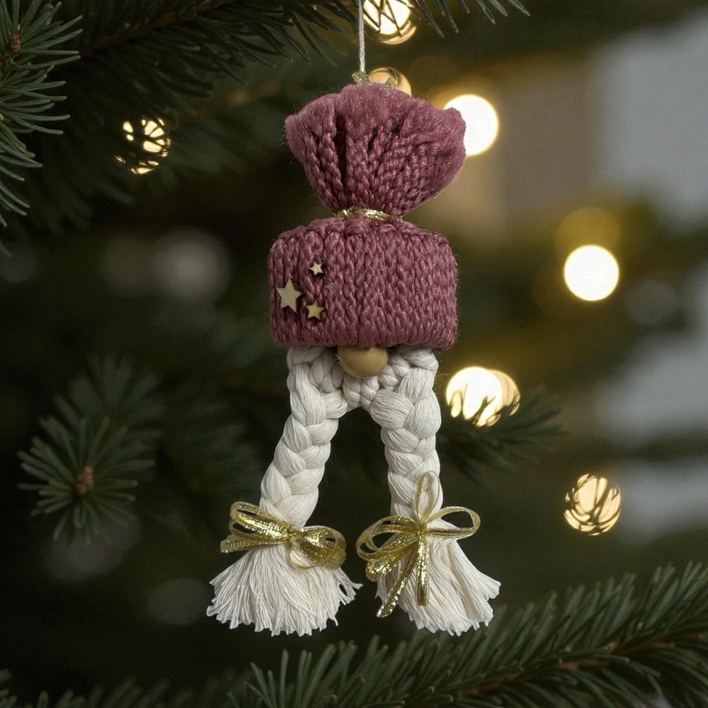 CHRISTMAS HANDMADE MACRAME ORNAMENT SET - Picture 12 of 17